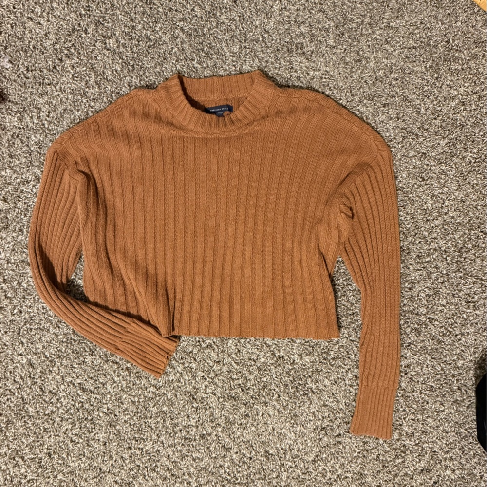 American Eagle Outfitters Tan Ribbed Sweater